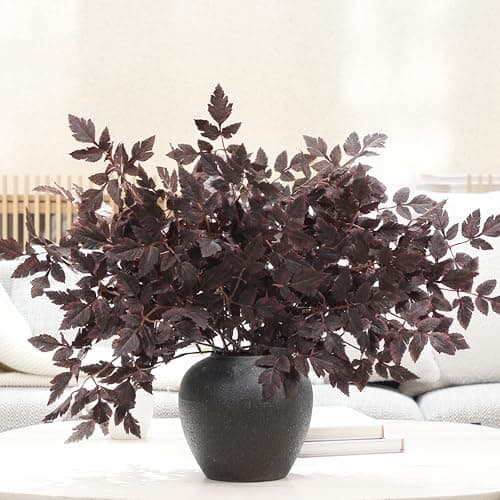 Artificial Plum Leaf Branches, Set of 6